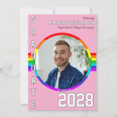 Gay Student Pride Rainbow Graduation Announcement Kaart (Voorkant)