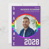 Gay Student Pride Rainbow Graduation Announcement Kaart (Voorkant)