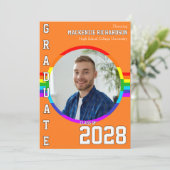 Gay Student Pride Rainbow Graduation Announcement  Kaart (Staand voorkant)