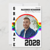 Gay Student Pride Rainbow Graduation Announcement Kaart (Voorkant)