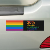 Gay Suicide - Ik weiger een statistiek te zijn Bumpersticker (Op auto)
