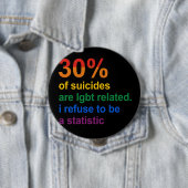 Gay Suicide - Ik weiger een statistiek te zijn Ronde Button 4,0 Cm (In situ)