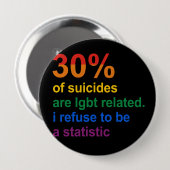 Gay Suicide - Ik weiger een statistiek te zijn Ronde Button 4,0 Cm (Voorkant /achterkant)