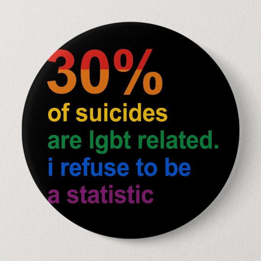 Gay Suicide - Ik weiger een statistiek te zijn Ronde Button 4,0 Cm (Voorkant)