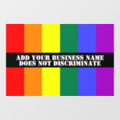 Gay Support voor ons bedrijf discrimineert niet Raamsticker (Vel)