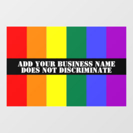 Gay Support voor ons bedrijf discrimineert niet Raamsticker
