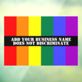 Gay Support voor ons bedrijf discrimineert niet Raamsticker (Vel 3)