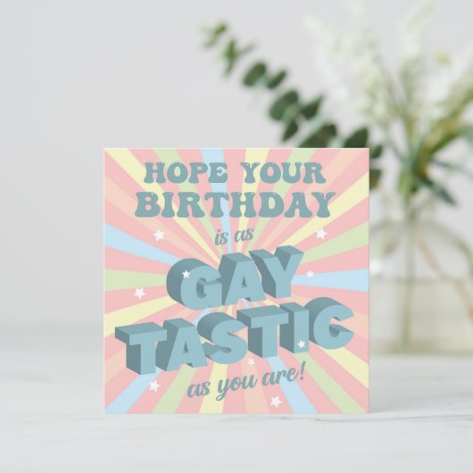 Gay Tastic Birthday Kaart (Staand voorkant)