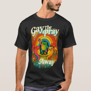 "Gay The Pray Away" Cottage T-shirt   Retro Pride 