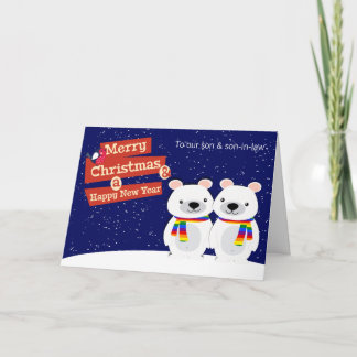 Gay Thmet kerstpolen Beren op maat Feestdagen Kaart