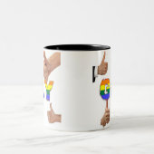 Gay Thumbs omhoog Tweekleurige Koffiemok (Center)