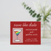 Gay-tini | Save the Date Aankondigingskaart (Staand voorkant)
