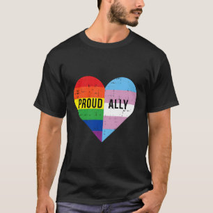 Gay Transgender Hart Regenboog Vlag Cool LGBT T-shirt