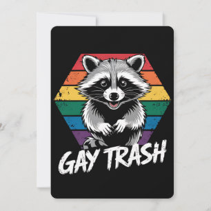 Gay Trash Raccoon LGBTQ Pride Vintage Kaart