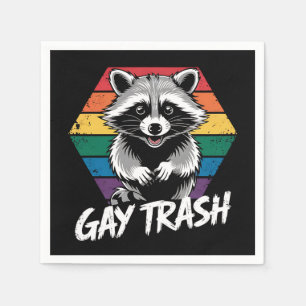 Gay Trash Raccoon LGBTQ Pride Vintage Servet