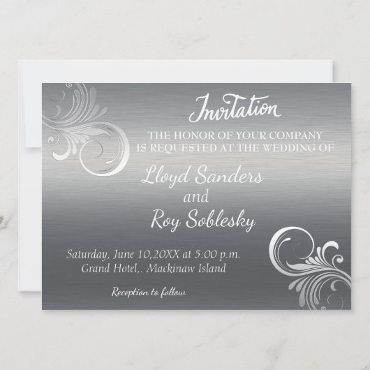 Gay Tuxedo bruiloft uitnodiging (Achterkant)