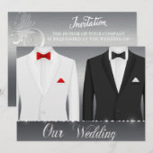 Gay Tuxedo bruiloft uitnodiging (Voorkant / Achterkant)
