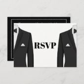 Gay Tuxedo Wedding Invitation RSVP (Voorkant / Achterkant)