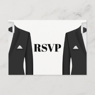 Gay Tuxedo Wedding Invitation RSVP Kaartje