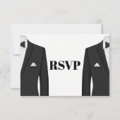 Gay Tuxedo Wedding Invitation RSVP Kaartje (Voorkant)