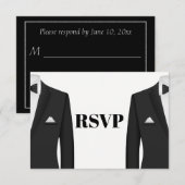 Gay Tuxedo Wedding Invitation RSVP Kaartje (Voorkant / Achterkant)