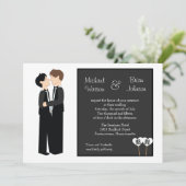 Gay Tuxedo Wedding Uitnodiging (Staand voorkant)