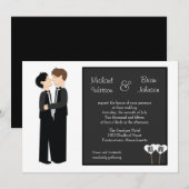 Gay Tuxedo Wedding Uitnodiging (Voorkant / Achterkant)