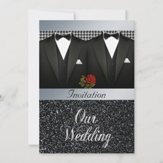 Gay Tuxedo Wedding Uitnodiging (Voorkant)
