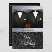Gay Tuxedo Wedding Uitnodiging (Voorkant / Achterkant)