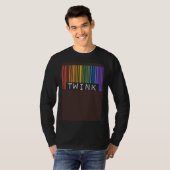 Gay Twink Barcode Gay Pride Flag Aesthetic Trendy T-shirt (Voorkant volledig)