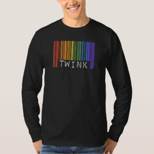 Gay Twink Barcode Gay Pride Flag Aesthetische Tren T-shirt