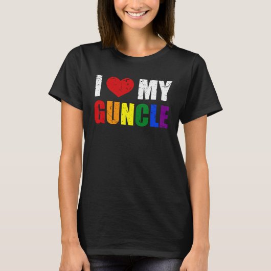 Gay Uncle Guncle Pride Month LGBT homosexual Rainb T-shirt (Voorkant)