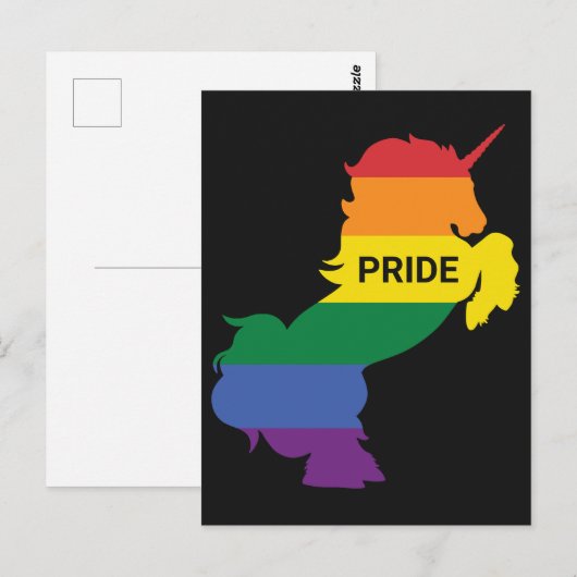 Gay Unicorn Briefkaart (Voorkant / Achterkant)