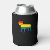 gay vader gay mam franse bulldog regenboog vlag blikjeskoeler (Blikje Voorkant)