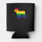 gay vader gay mam franse bulldog regenboog vlag blikjeskoeler (Voorkant)