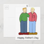 Gay Vaderdag Twee vaders Man Cartoon paar Briefkaart (Voorkant / Achterkant)