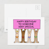 Gay Verjaardag Mannen in Onderbroek Briefkaart (Voorkant / Achterkant)