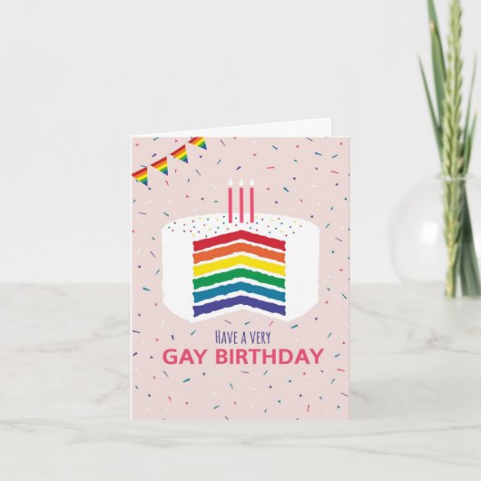 Gay Verjaardag Wens voor het Leven Partner Kaart (Voorkant)