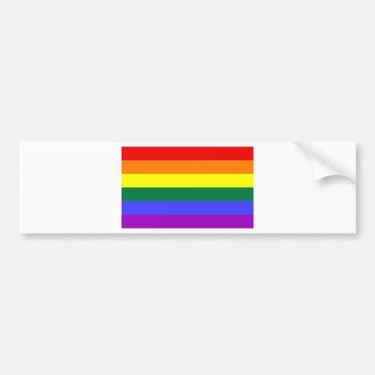 Gay vlag bumpersticker (Voorkant)