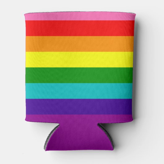 Gay vlag voor Regenbooglangwerpige LGBT Blikjeskoeler (Voorkant)