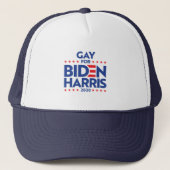 GAY VOOR BIDEN HARRIS TRUCKER PET (Voorkant)