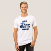 Gay voor Harris Walz Tri-Blend Shirt (Voorkant volledig)