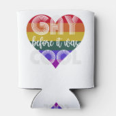 Gay voor het de cool retro regenboogpride was blikjeskoeler (Achterkant)