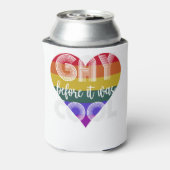 Gay voor het de cool retro regenboogpride was blikjeskoeler (Blikje Achterkant)