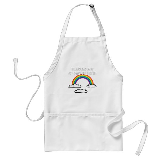Gay Vrienden LGBT Ally Rainbow Grappige Gay Pride Standaard Schort (Voorkant)