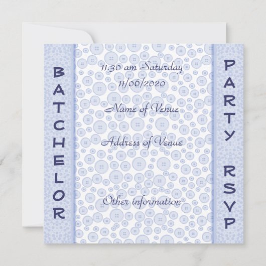 Gay vrijgezellenfeest - Blauwe teddyberen uitnodig Kaart (Achterkant)