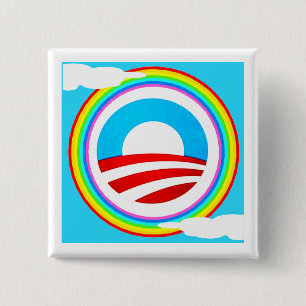 GAY VROUW VOOR BARACK OBAMA CAMPAIGN BUTTON
