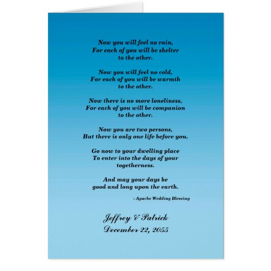 Gay Wedding, Apache Blessing, Blue Gradient (Voorkant)