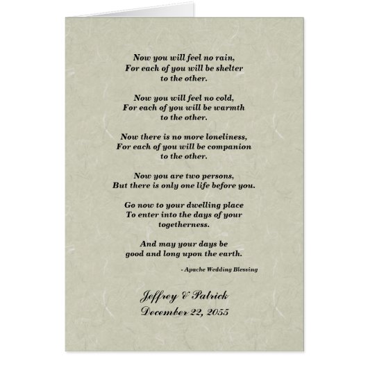 Gay Wedding, Apache Blessing, Tan (Voorkant)