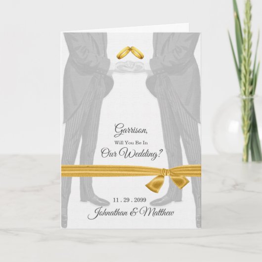 Gay Wedding Attendent Request Two Grooms (Voorkant)